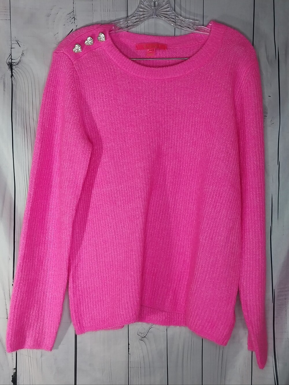 Lilly Pulitzer Hot Pink Glam Pippin Chenille Ribbed Knit Chic ResortWear Sweater